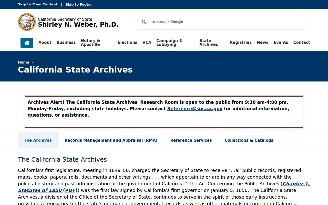 Livermore previous residents reference for California State Archives research