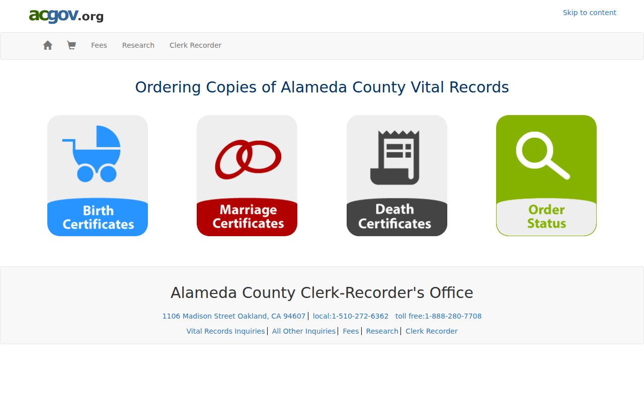 Livermore resident lookup reference for Alameda vital records